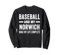 Baseball And My Norwich Mama Dog Sweatshirt - Graphic Print for Adults - T-Shirt, Sweatshirt, Hoodie