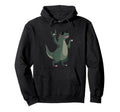 Dinosaur T Rex Rock Hand Sign Punk Hoodie - Streetwear Style Men Women - T-Shirt, Sweatshirt, Hoodie