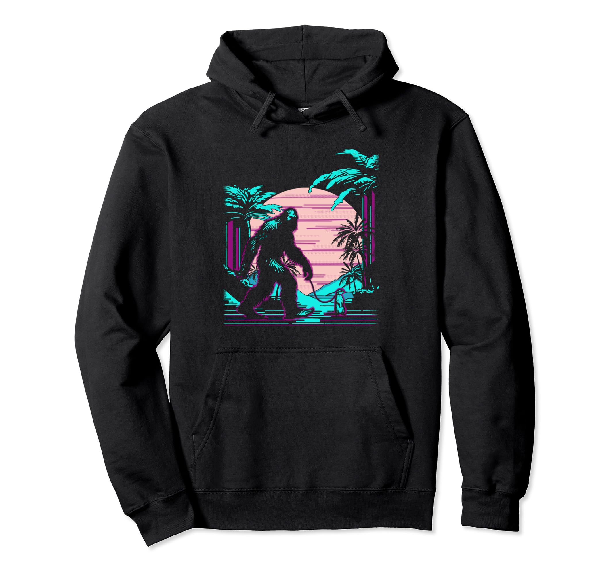 Bigfoot Vaporwave Aesthetic 90S Sasquatch Hoodie - Unique Graphic Unisex - T-Shirt, Sweatshirt, Hoodie