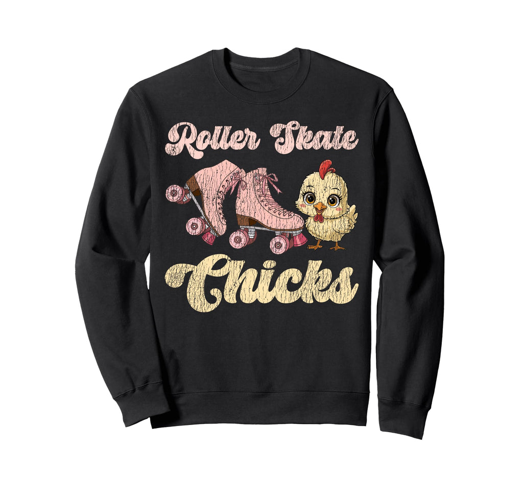 Roller Skating Skate 1970S Chicken Sweatshirt - Streetwear Style Unisex - T-Shirt, Sweatshirt, Hoodie