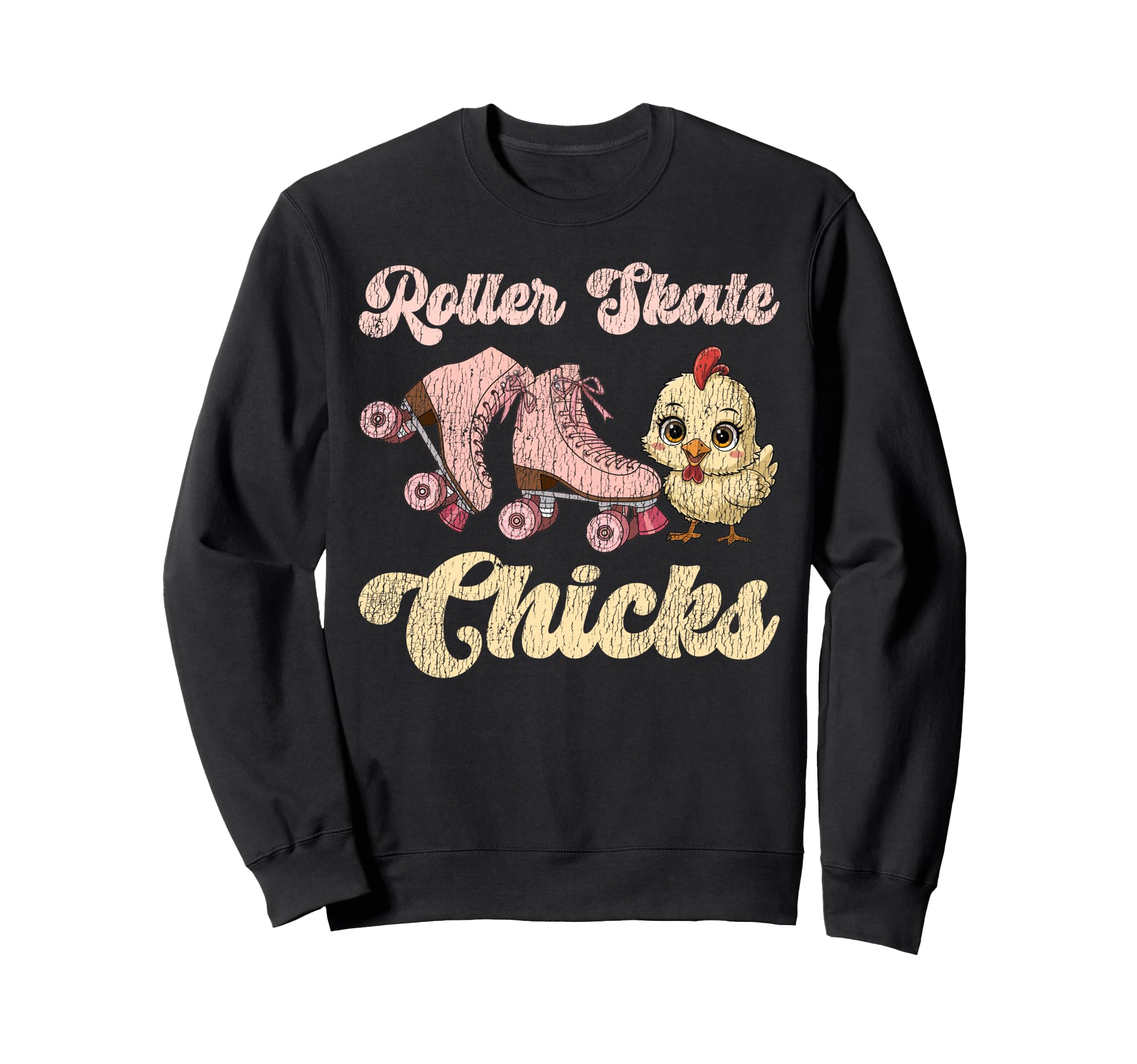 Roller Skating Skate 1970S Chicken Sweatshirt - Streetwear Style Unisex - T-Shirt, Sweatshirt, Hoodie