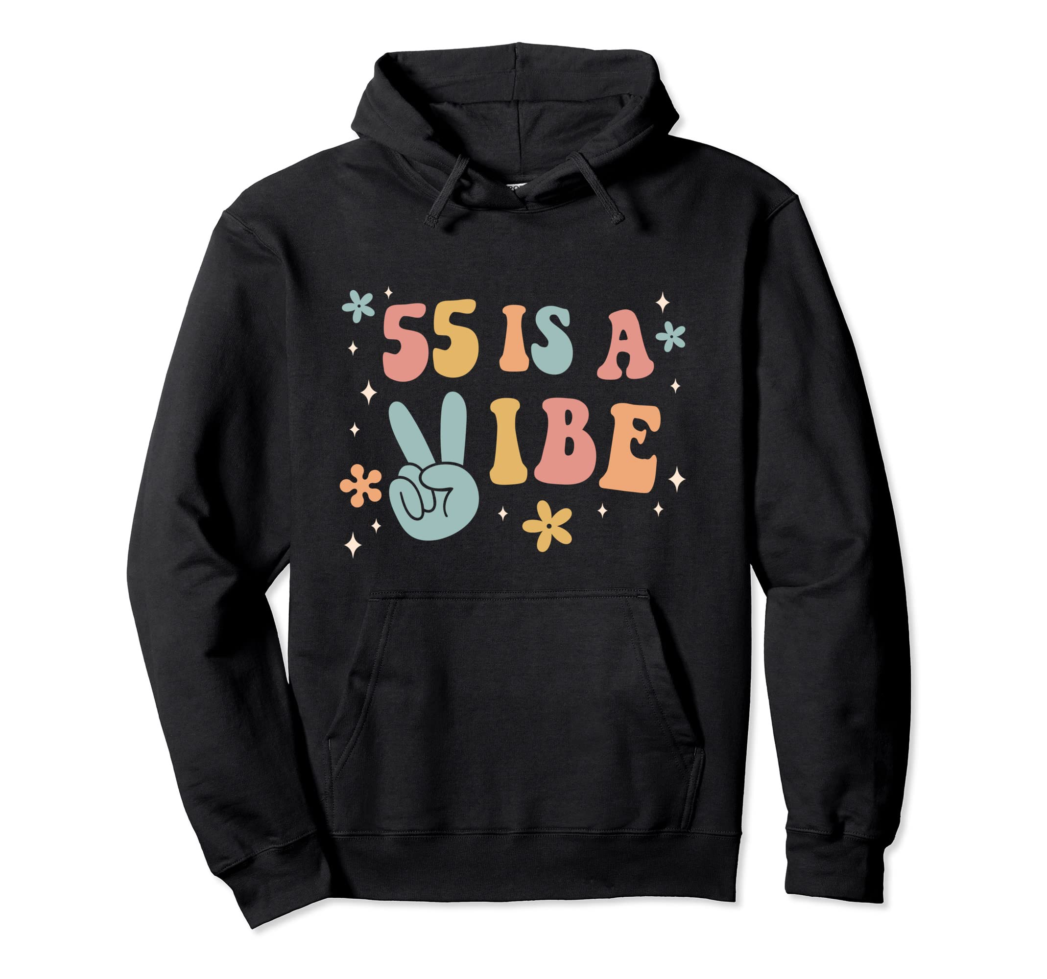 55 Is Vibe 55Th Birthday Party Boho Hoodie - Unique Graphic Men Women - T-Shirt, Sweatshirt, Hoodie