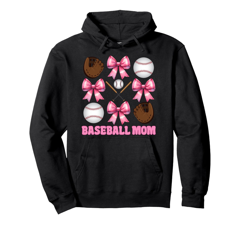 Baseball Mom Baseball Mama Mothers Hoodie - Fun Novelty Design for Adults - T-Shirt, Sweatshirt, Hoodie