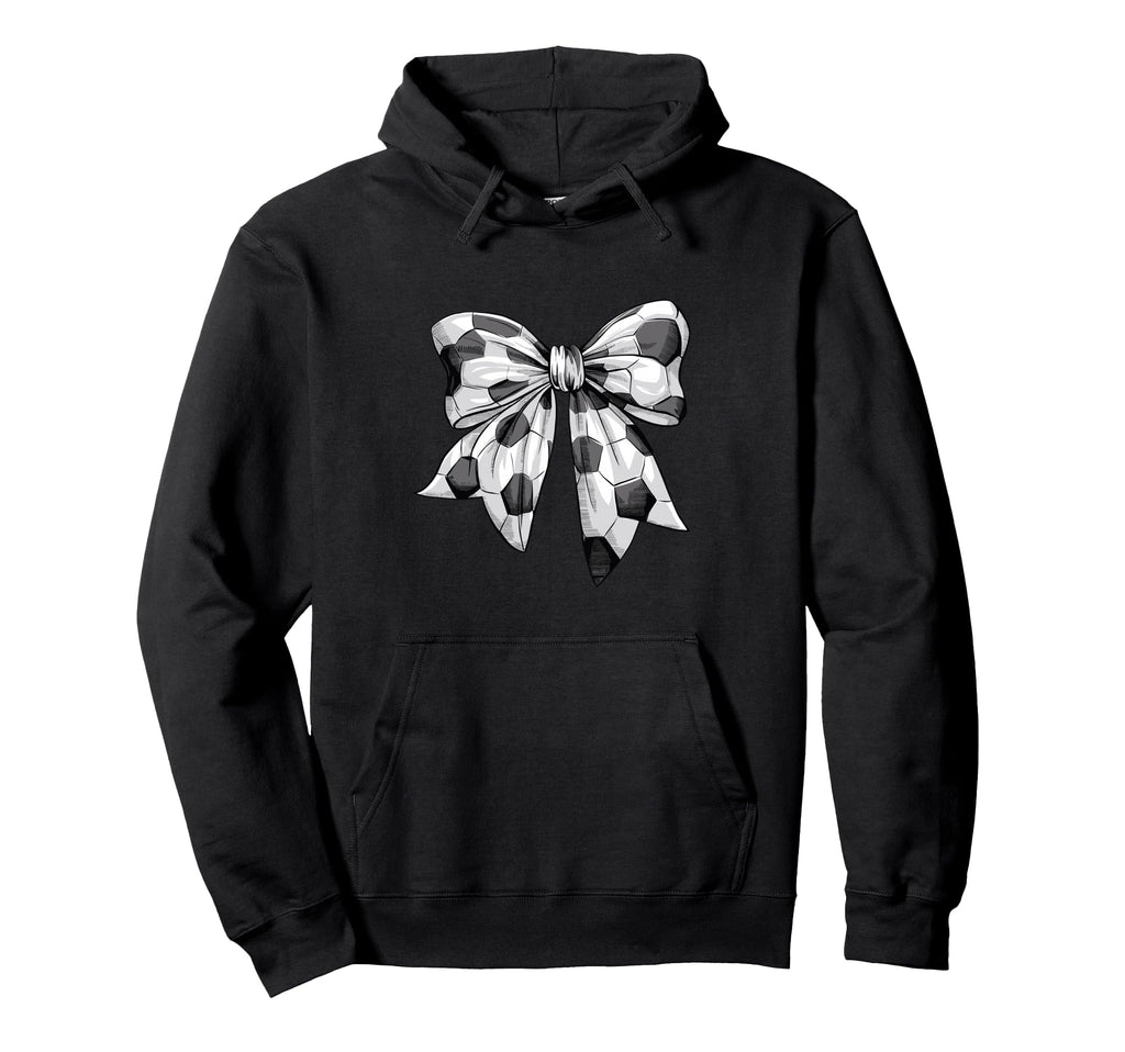 Coquette Bow Soccer Ball Mom Life Hoodie - Fun Novelty Design for Adults - T-Shirt, Sweatshirt, Hoodie