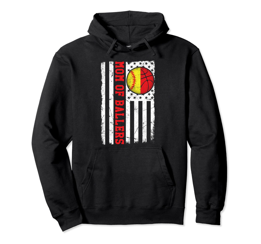Mom Ballers Baseball Basketball Family Hoodie - Fun Novelty Design Unisex - T-Shirt, Sweatshirt, Hoodie