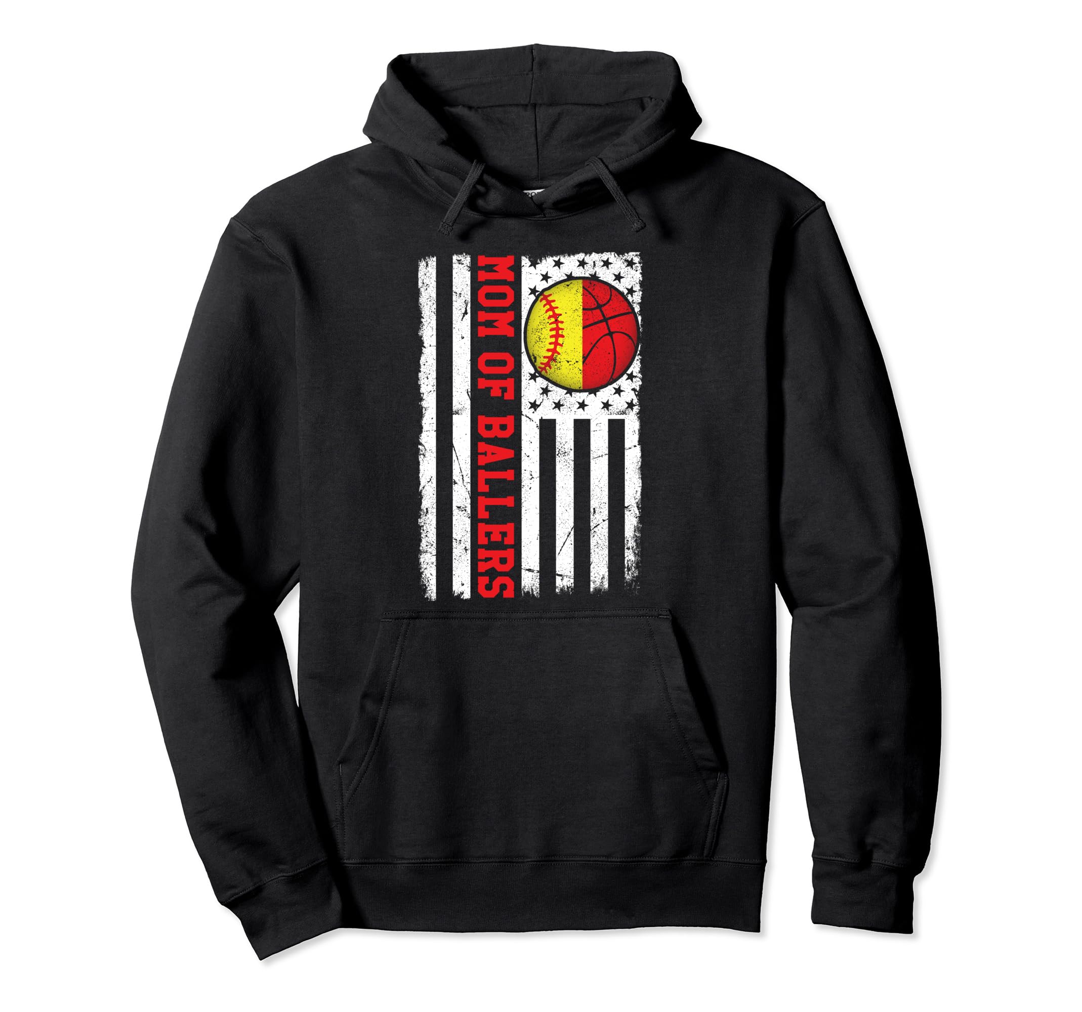 Mom Ballers Baseball Basketball Family Hoodie - Fun Novelty Design Unisex - T-Shirt, Sweatshirt, Hoodie