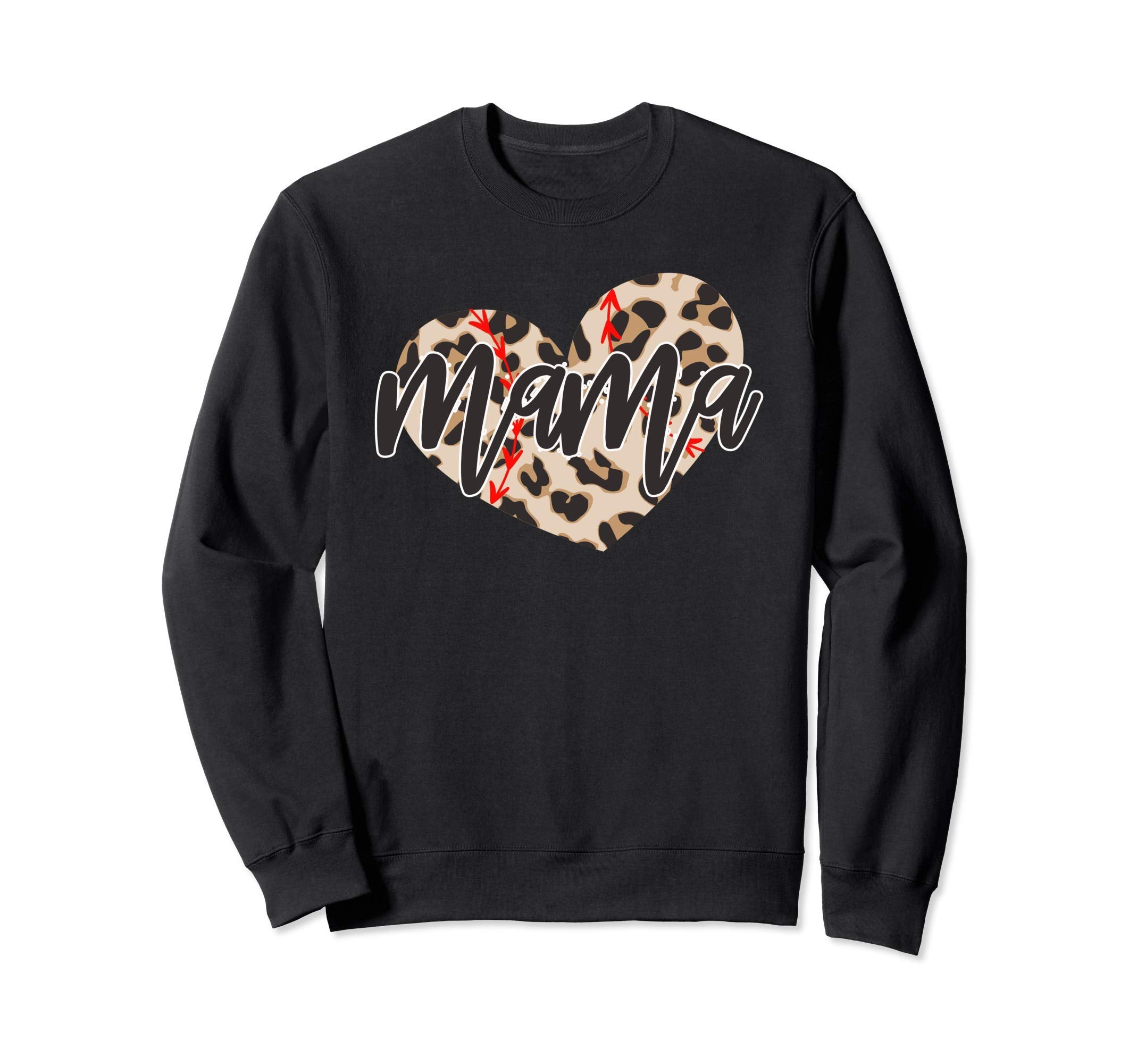 Baseball Mama Leopard Softball Mom Sweatshirt - Graphic Print Men Women - T-Shirt, Sweatshirt, Hoodie