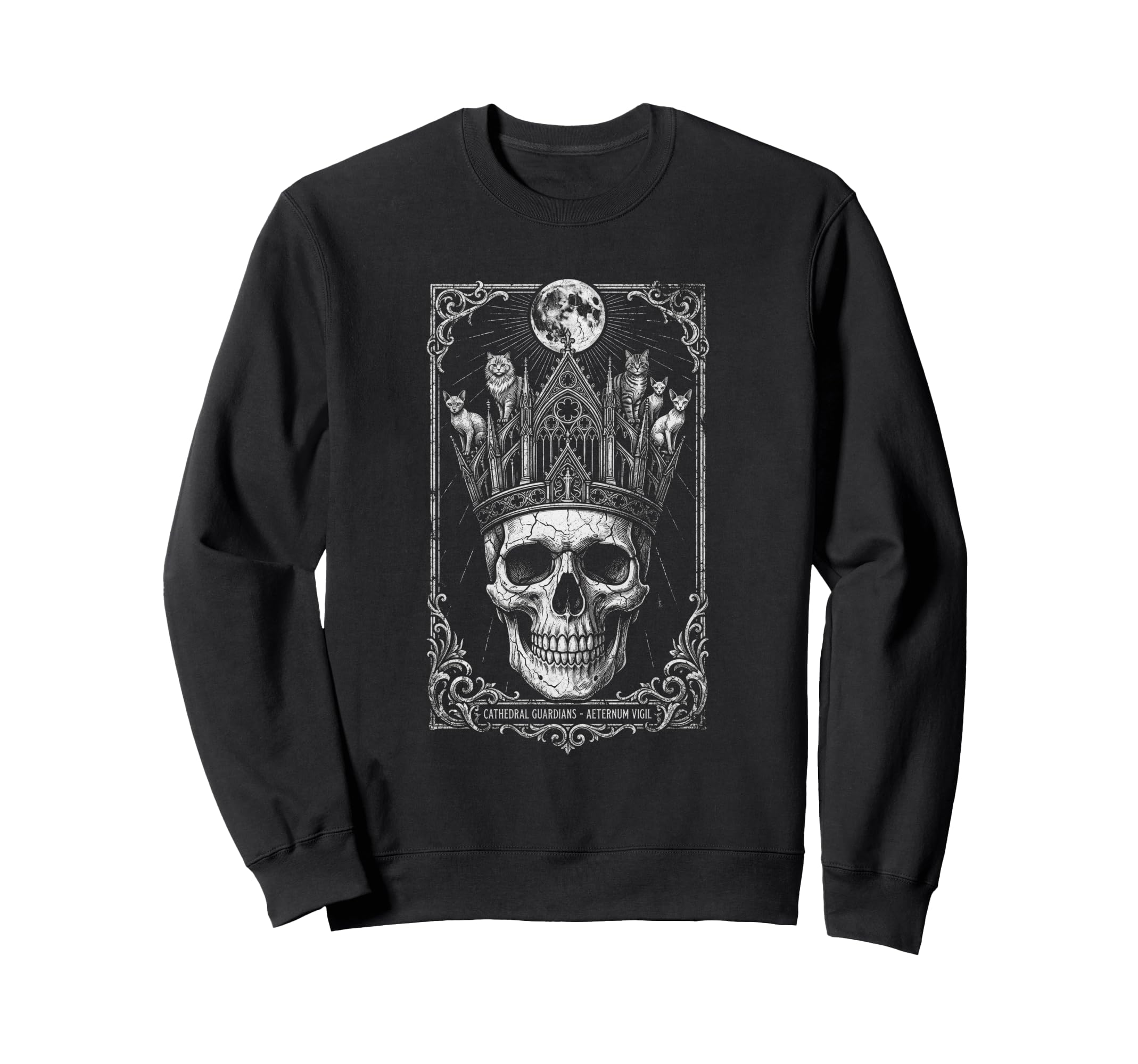 Skull Cat Skeleton Kitty Kitten Sweatshirt - Trendy Graphic Men Women - T-Shirt, Sweatshirt, Hoodie