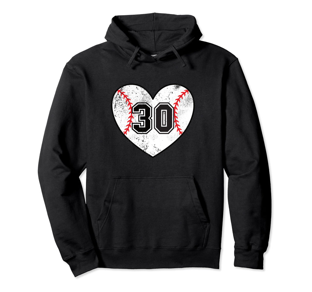 Baseball Heart Player 30 Baseball Mom Hoodie - Novelty Apparel Men Women - T-Shirt, Sweatshirt, Hoodie