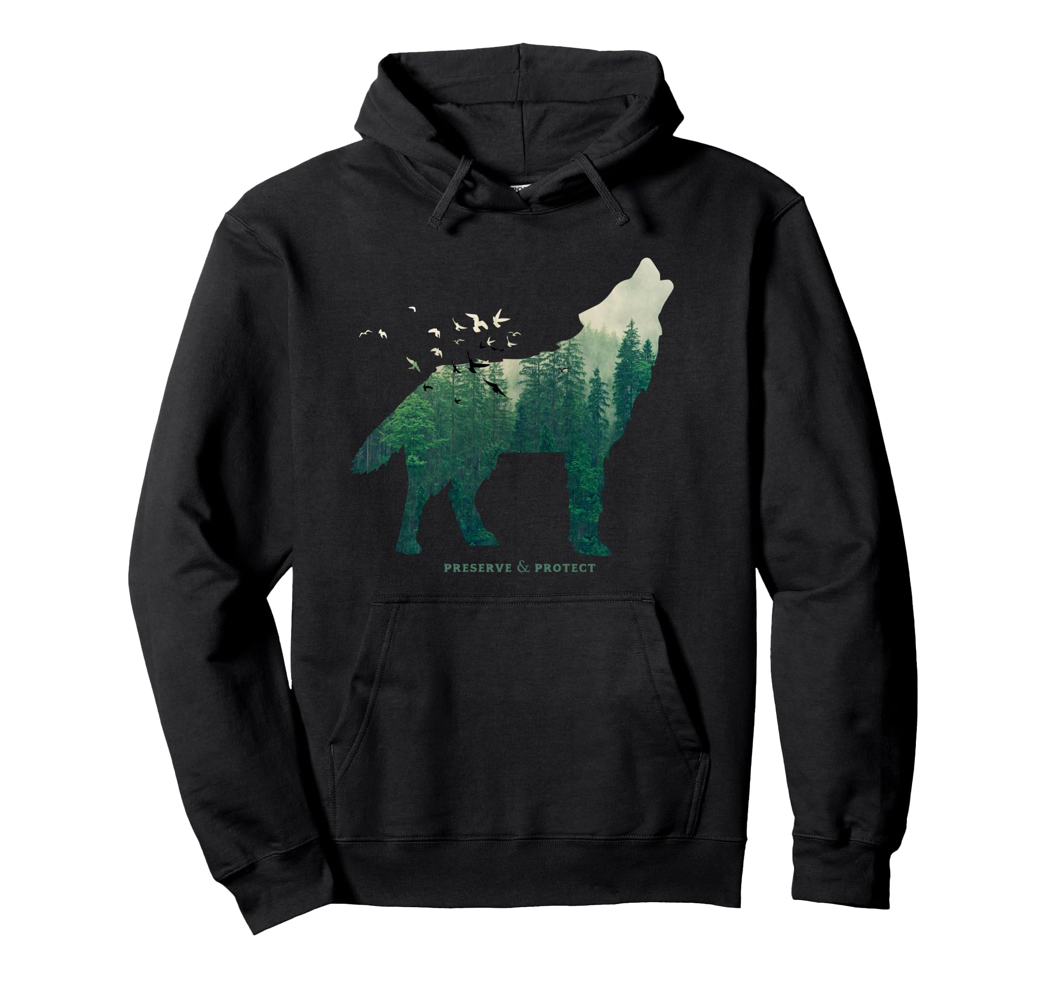 National Park Wolf Preserve Protect Nature Hoodie - Graphic Print Unisex - T-Shirt, Sweatshirt, Hoodie