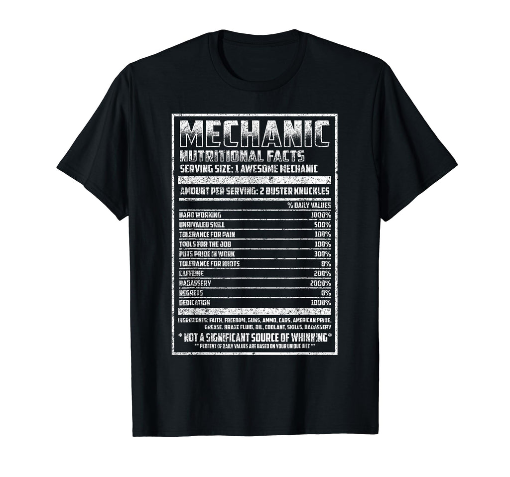 Mechanic Gift Distressed Nutritional T-Shirt - Aesthetic Graphic Unisex - T-Shirt, Sweatshirt, Hoodie