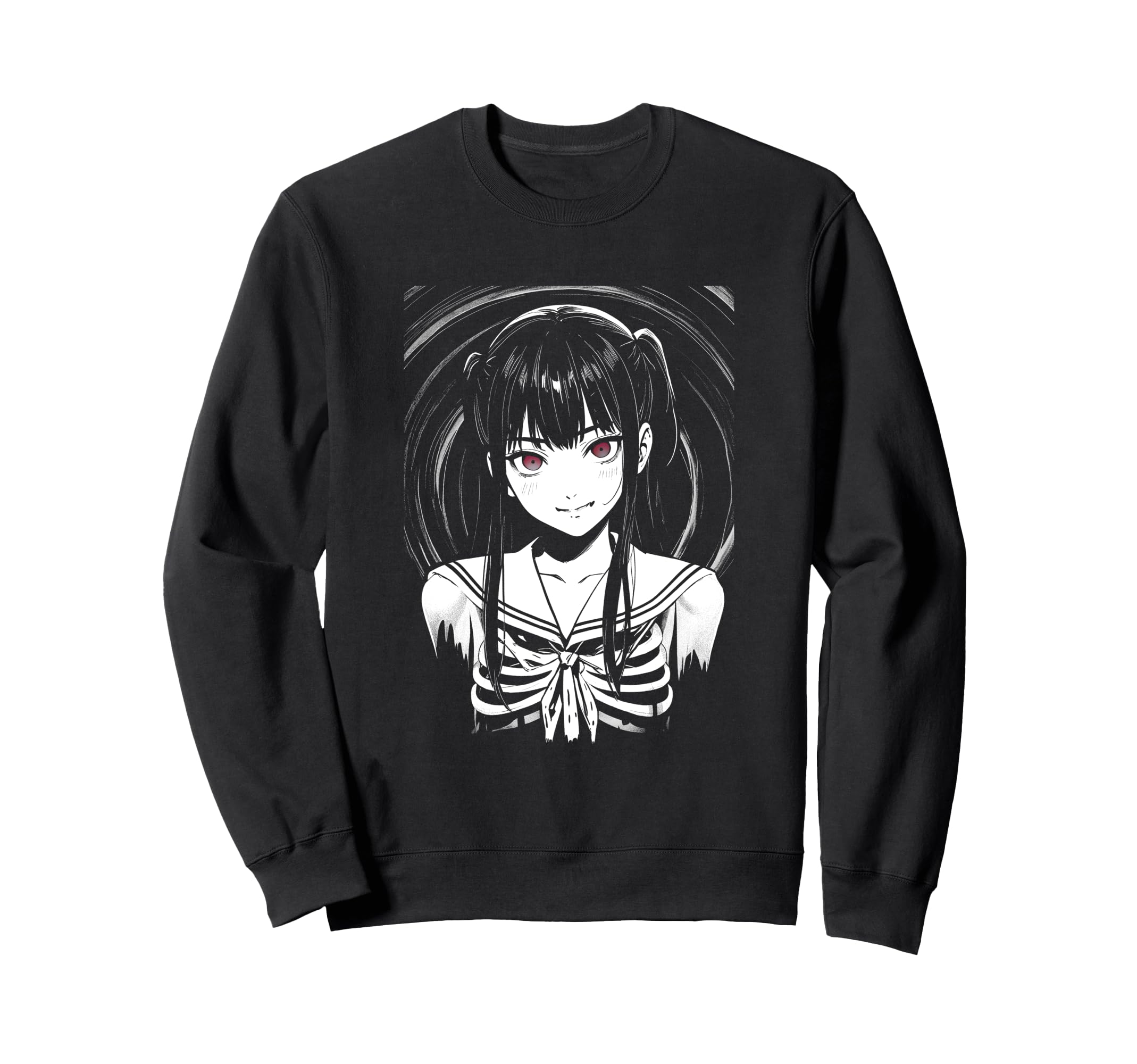 Y2K Goth Anime Sad Inside Aesthetic Sweatshirt - Minimalist Print Unisex - T-Shirt, Sweatshirt, Hoodie