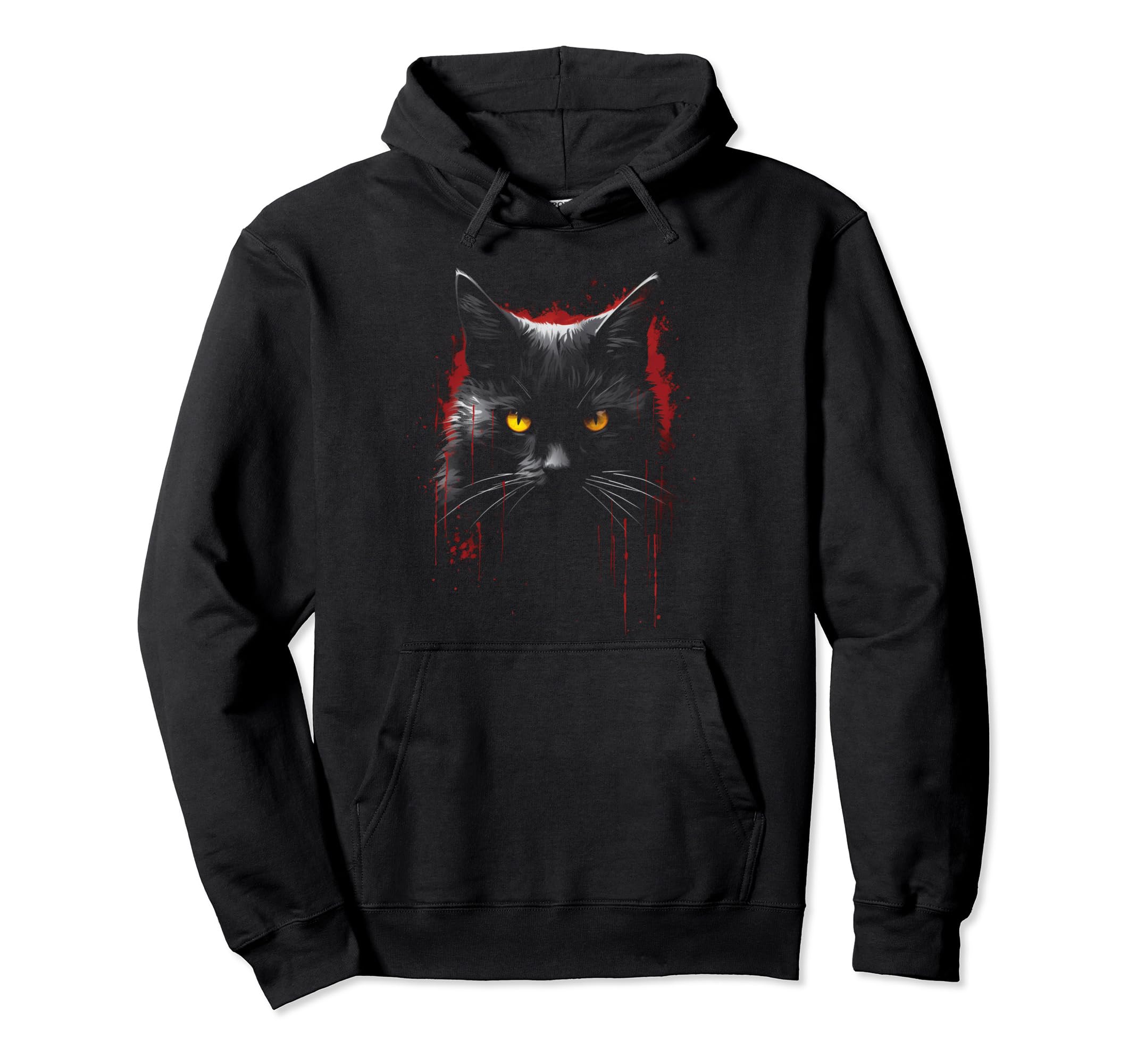 Cat Distressed Goth Cat 10 Hoodie - Trendy Graphic Men Women - T-Shirt, Sweatshirt, Hoodie