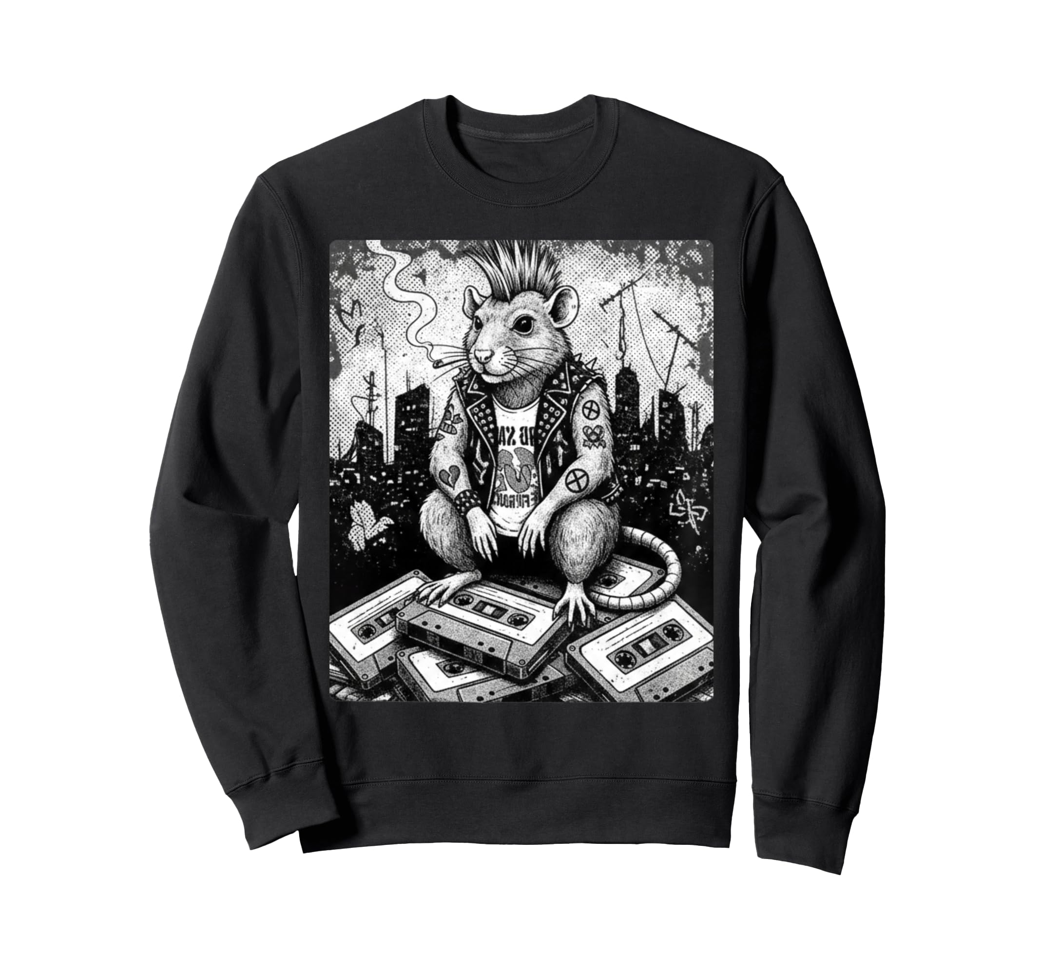 Grunge Rock Smoking Punk Rat Sweatshirt - Streetwear Style Men Women - T-Shirt, Sweatshirt, Hoodie
