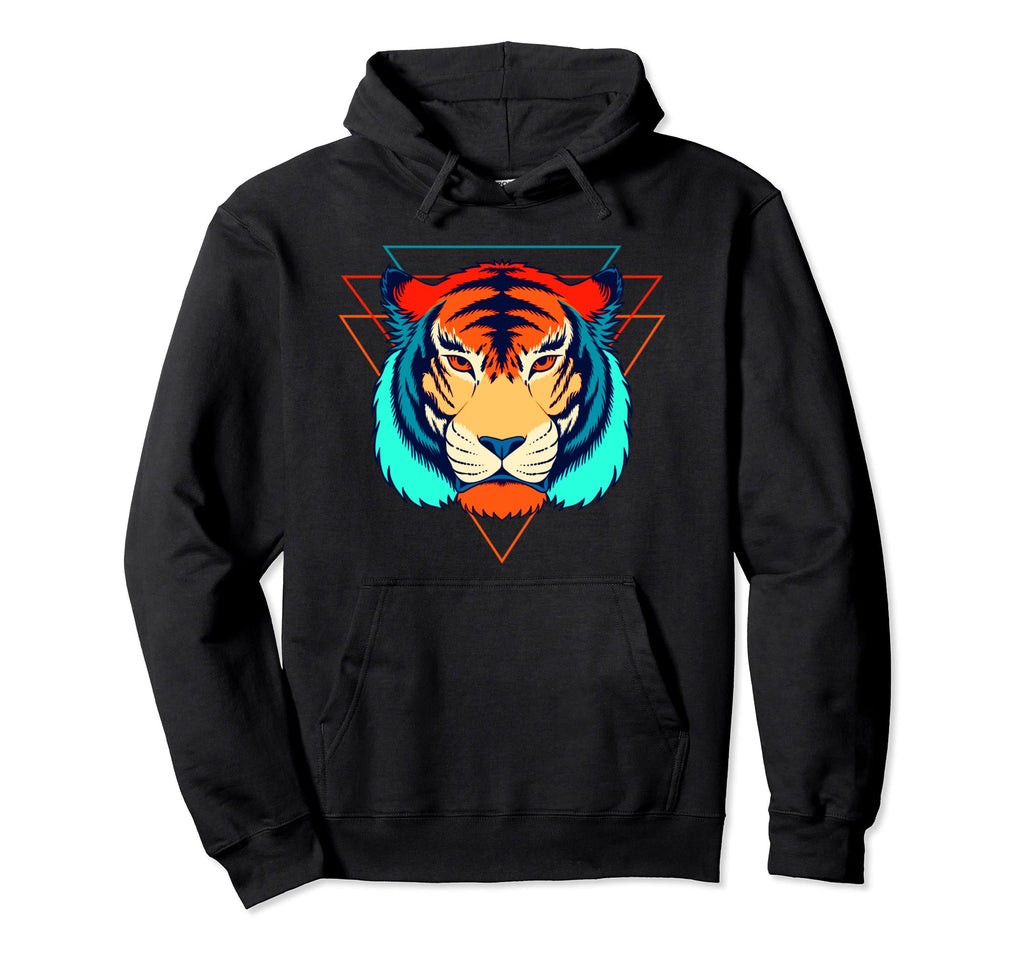Tiger Vaporwave Retrowave Aesthetic Hoodie - Novelty Apparel Unisex - T-Shirt, Sweatshirt, Hoodie