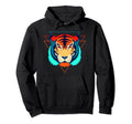Tiger Vaporwave Retrowave Aesthetic Hoodie - Novelty Apparel Unisex - T-Shirt, Sweatshirt, Hoodie