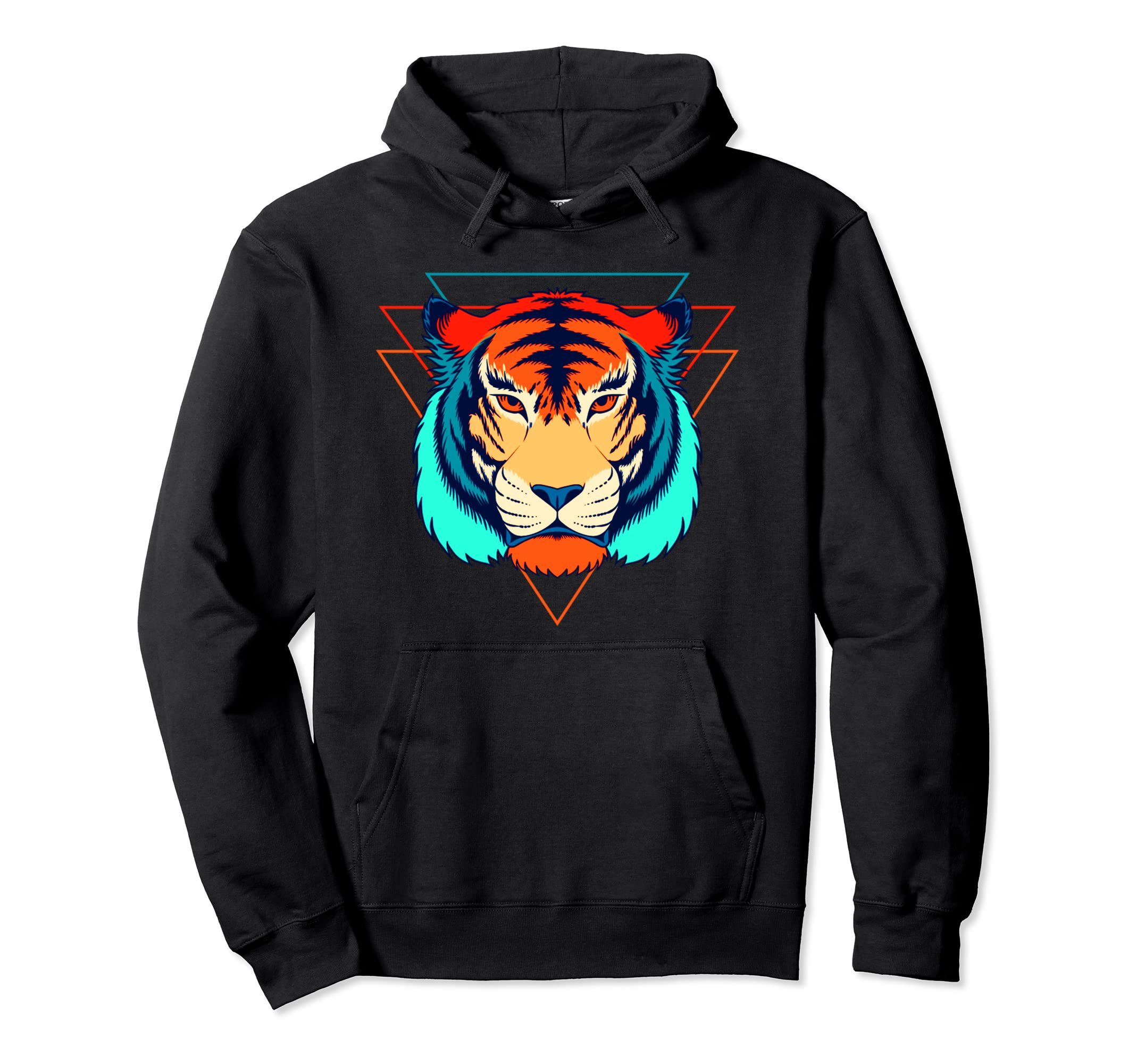 Tiger Vaporwave Retrowave Aesthetic Hoodie - Novelty Apparel Unisex - T-Shirt, Sweatshirt, Hoodie