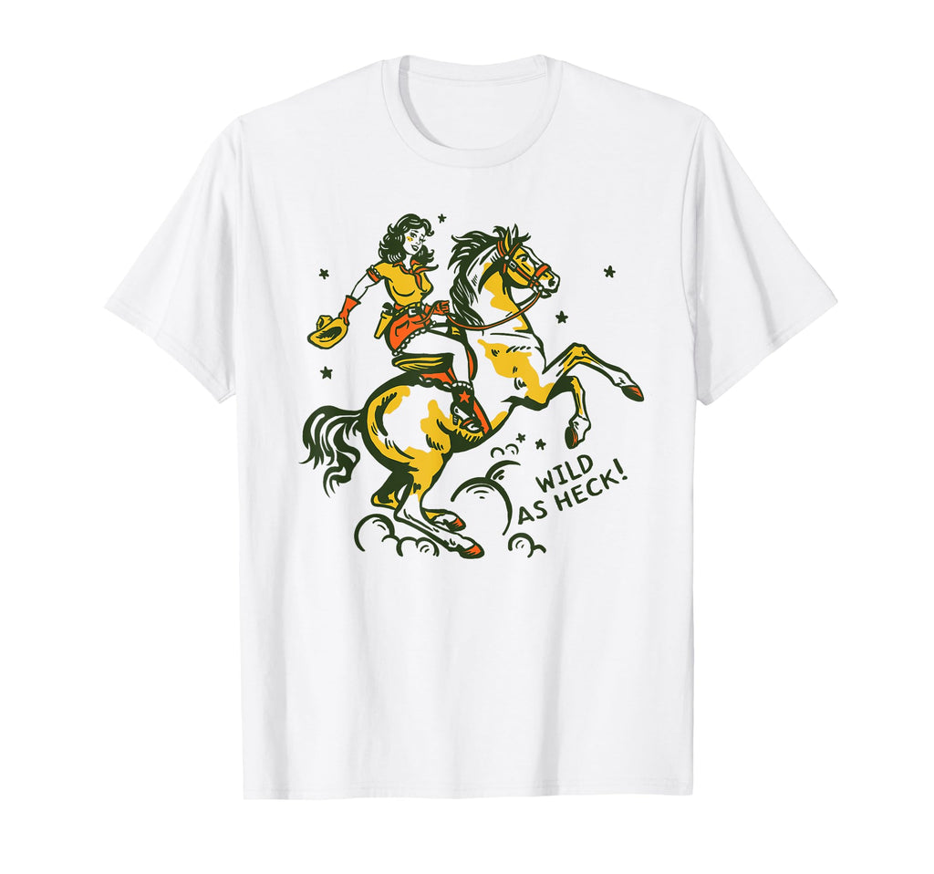 Wild As Heck Western Rodeo Yeehaw T-Shirt - Graphic Print for Adults - T-Shirt, Sweatshirt, Hoodie