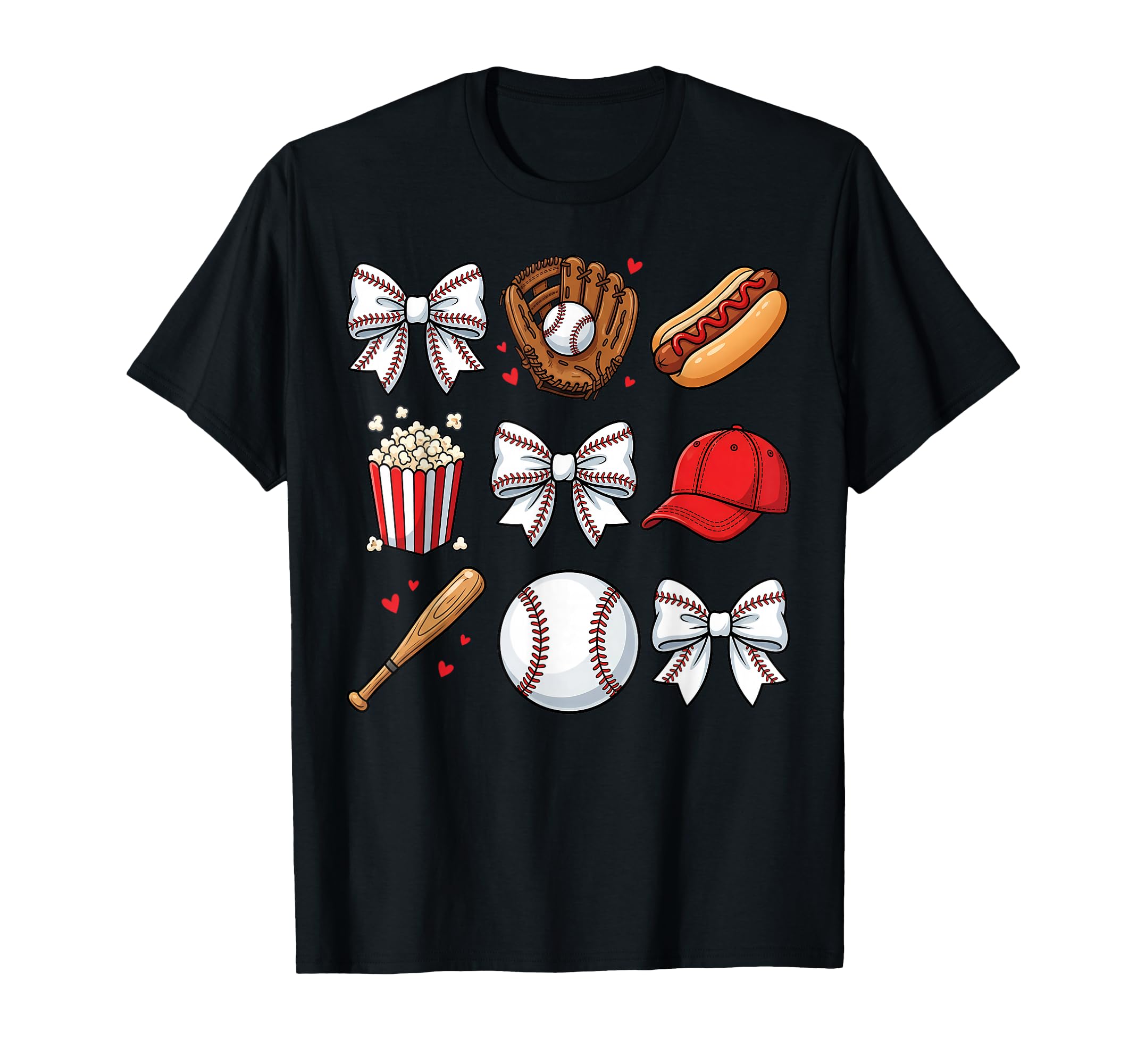 Baseball Coquette Bow Baseball Cheer T-Shirt - Custom Art Print Men Women - T-Shirt, Sweatshirt, Hoodie