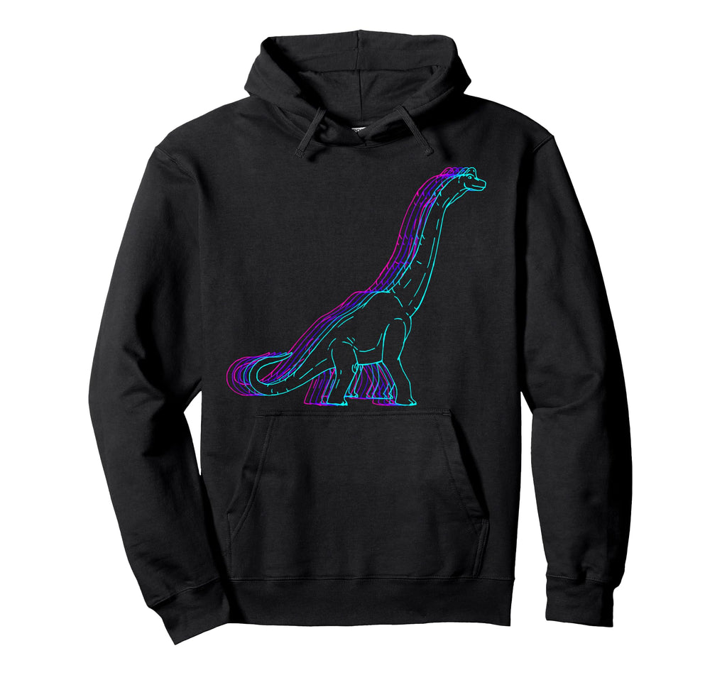 Brachiosaurus Dinosaur Vaporwave Hoodie - Aesthetic Graphic Men Women - T-Shirt, Sweatshirt, Hoodie