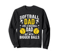 Bigger Balls Softball Dad Hilarious Sweatshirt - Trendy Graphic for Adults - T-Shirt, Sweatshirt, Hoodie