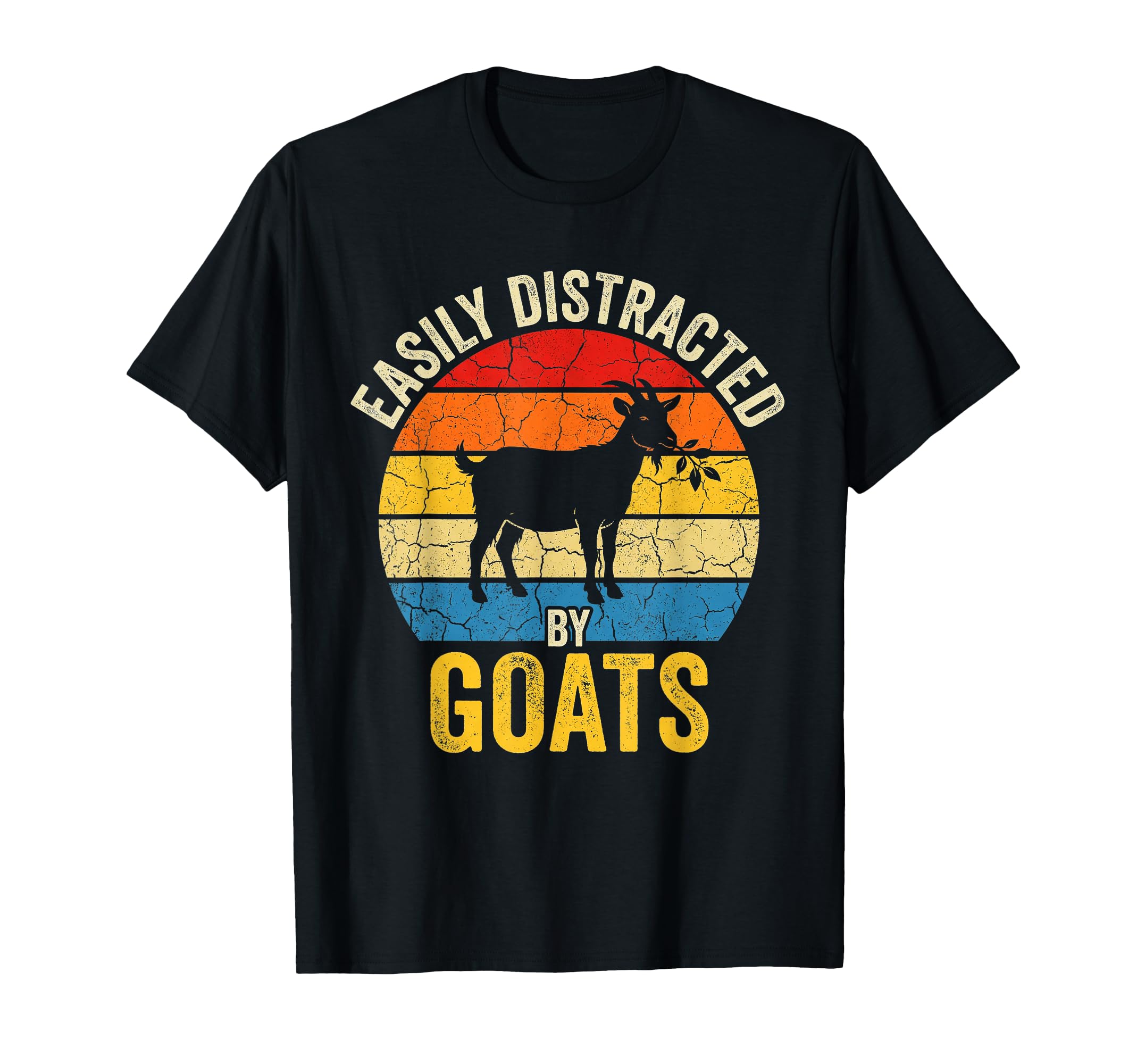 Easily Distracted Goats Funny Sunset T-Shirt - Trendy Graphic Men Women - T-Shirt, Sweatshirt, Hoodie
