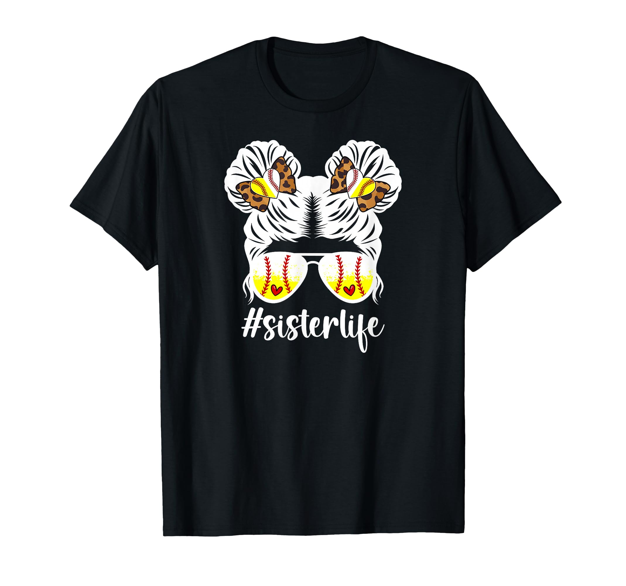 Sister Life Softball Baseball Sister T-Shirt - Graphic Print Men Women - T-Shirt, Sweatshirt, Hoodie