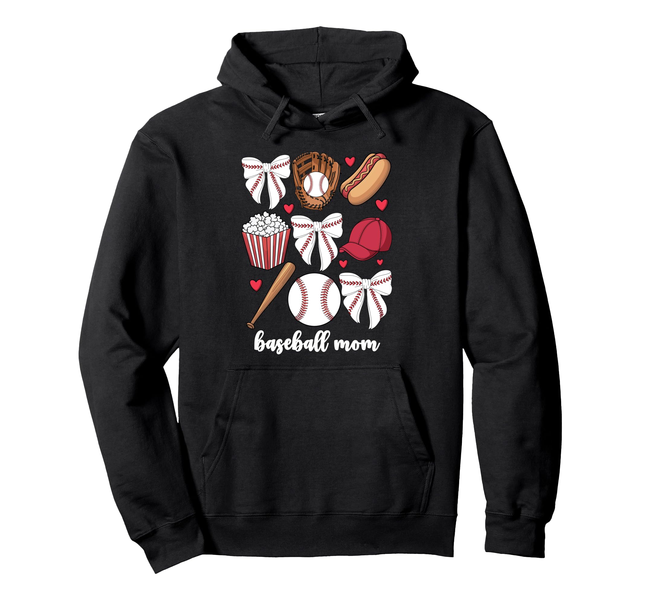 Baseball Coquette Bow Game Day Hoodie - Casual Everyday Wear for Adults - T-Shirt, Sweatshirt, Hoodie