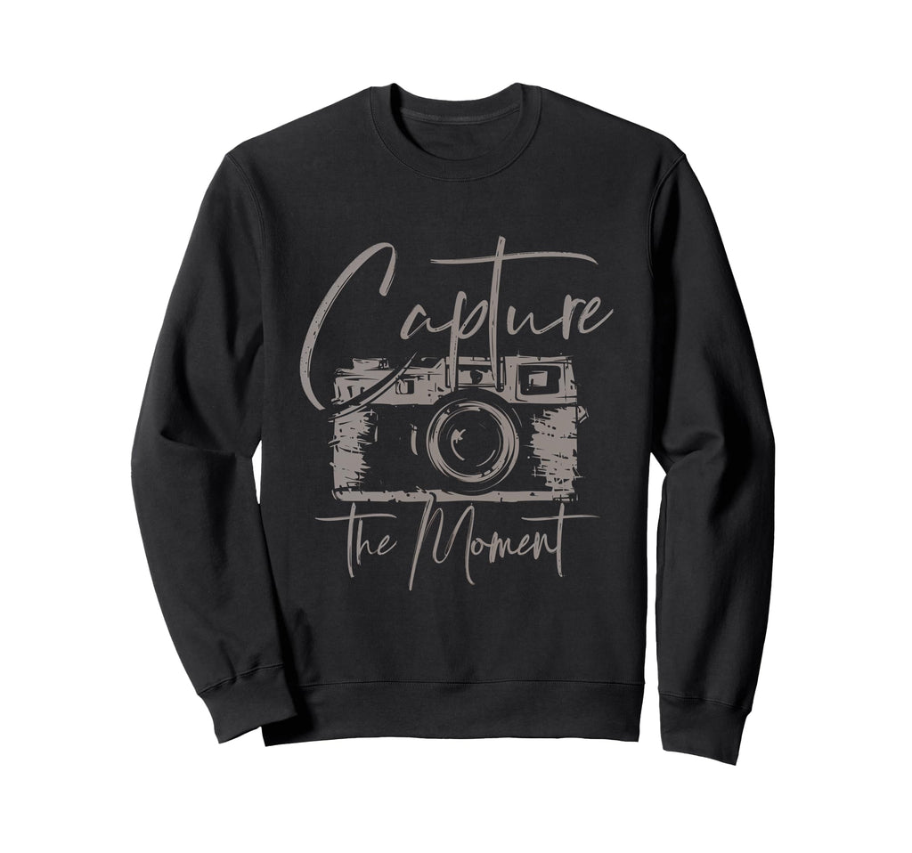 Capture Moment Photography Camera Sweatshirt - Unique Graphic for Adults - T-Shirt, Sweatshirt, Hoodie
