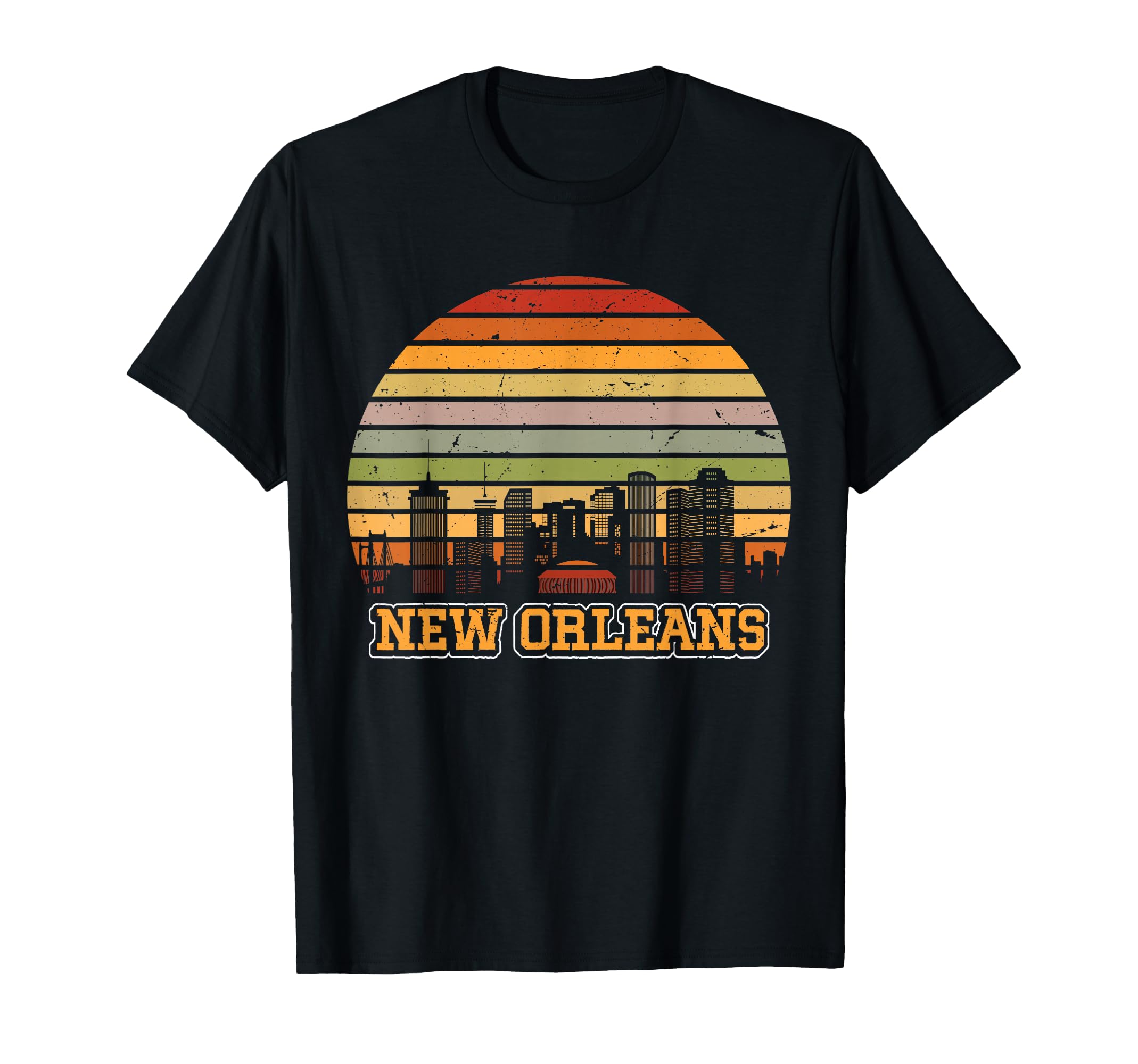 New Orleans Usa Sunset Skyline T-Shirt - Casual Everyday Wear Men Women - T-Shirt, Sweatshirt, Hoodie