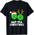 Hap-Pea Christmas Vegan Food Pun Merch - Adult & Kids T-Shirts, Sweatshirts & Hoodies apparel design preview 1