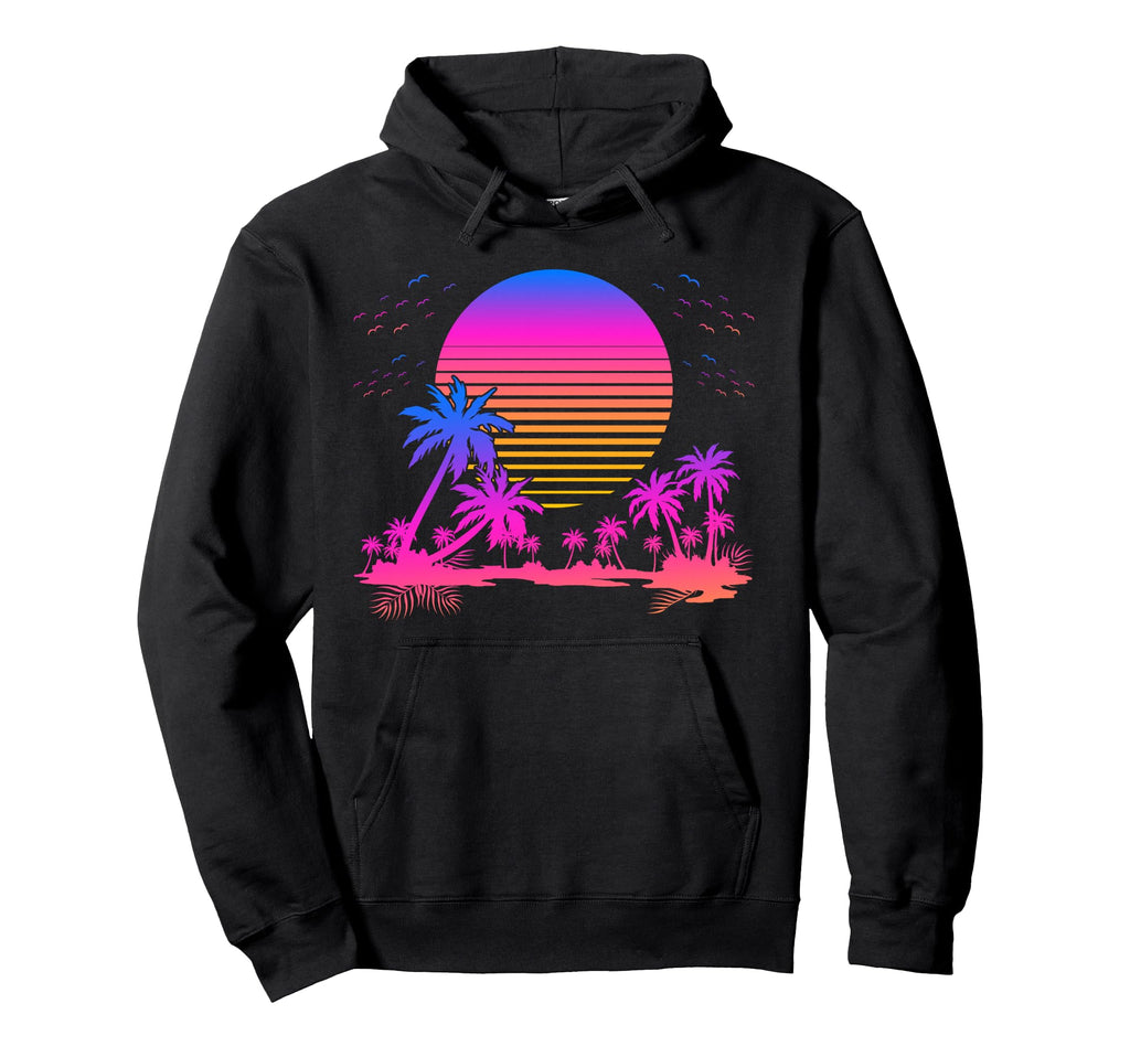 Synthwave Summer 1980S Art Palm Trees Hoodie - Novelty Apparel Men Women - T-Shirt, Sweatshirt, Hoodie