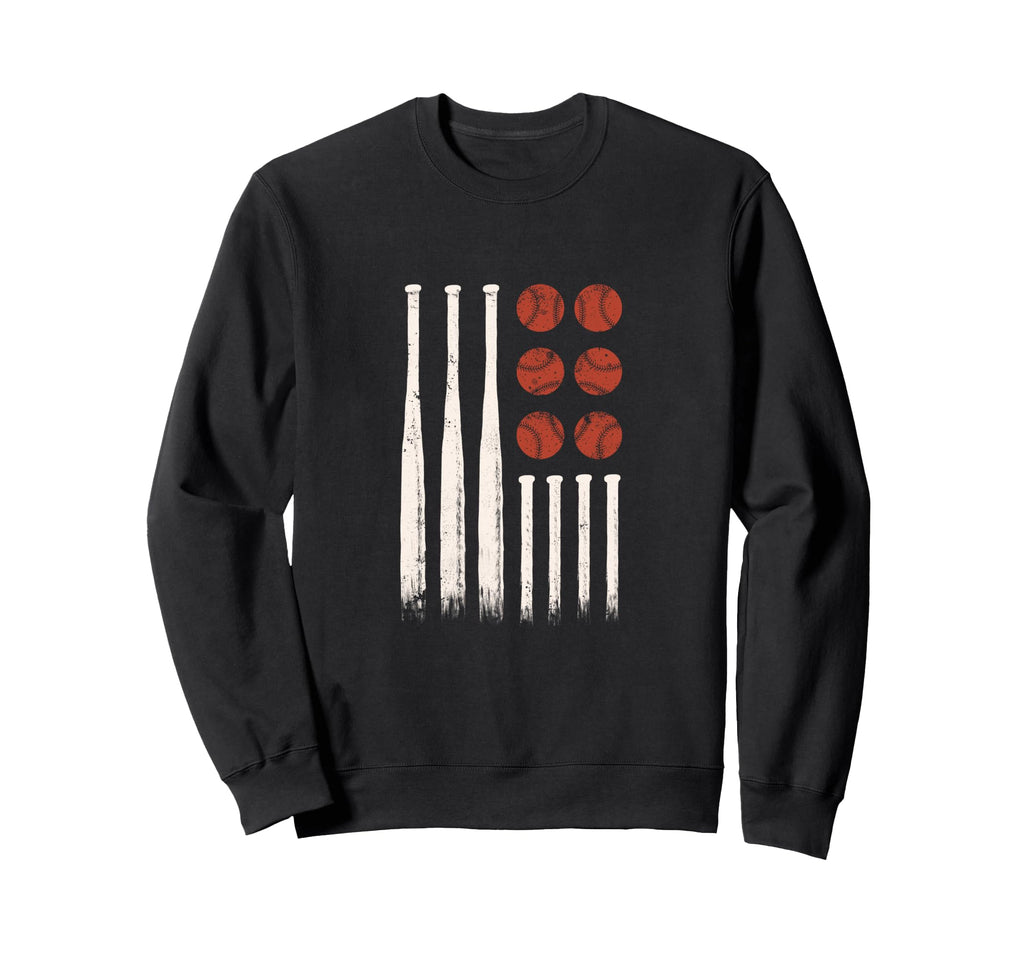 Flag Baseball Sport Baseball Sweatshirt - Fun Novelty Design for Adults - T-Shirt, Sweatshirt, Hoodie