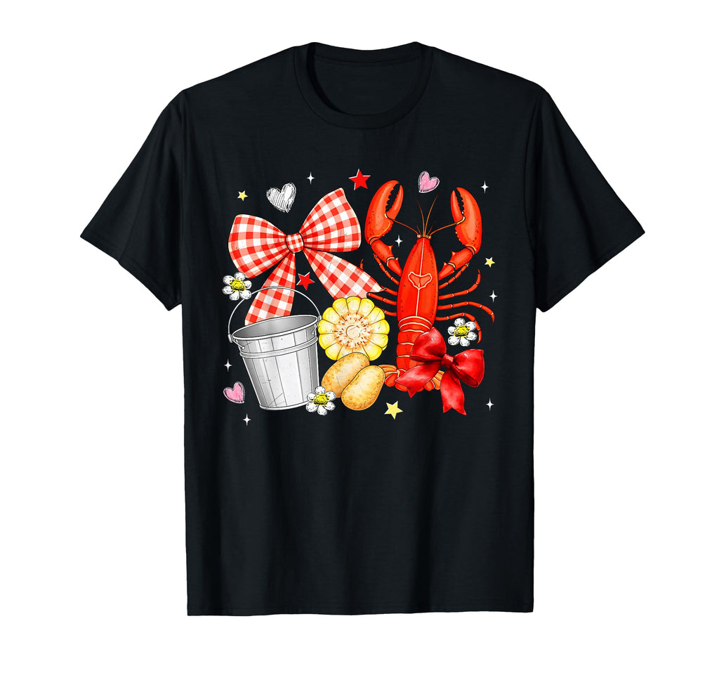 Funny Bow Coquette Crawfish Boil T-Shirt - Aesthetic Graphic for Adults - T-Shirt, Sweatshirt, Hoodie