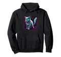 Retrowave Aesthetic Vaporwave Cat Hoodie - Fun Novelty Design for Adults - T-Shirt, Sweatshirt, Hoodie