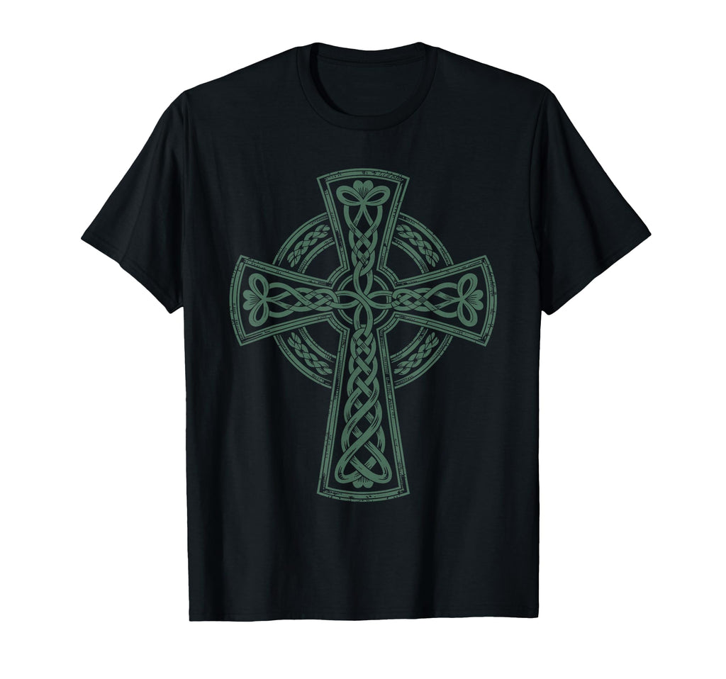 Distressed Celtic Cross Saint Patricks Day T-Shirt - Trendy Graphic Unisex - T-Shirt, Sweatshirt, Hoodie