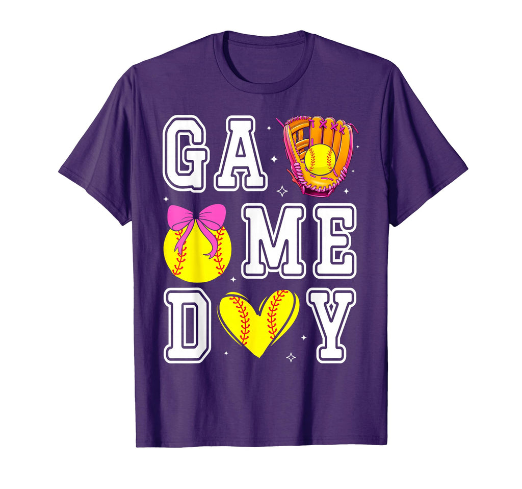 Softball Coquette Bow Softball T-Shirt - Casual Everyday Wear Men Women - T-Shirt, Sweatshirt, Hoodie