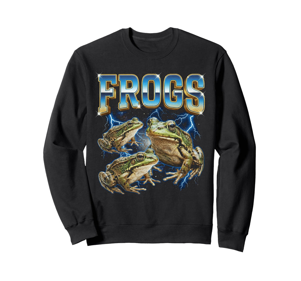 Frogs 80S Funny Amphibian Frog 90S Sweatshirt - Trendy Graphic Unisex - T-Shirt, Sweatshirt, Hoodie