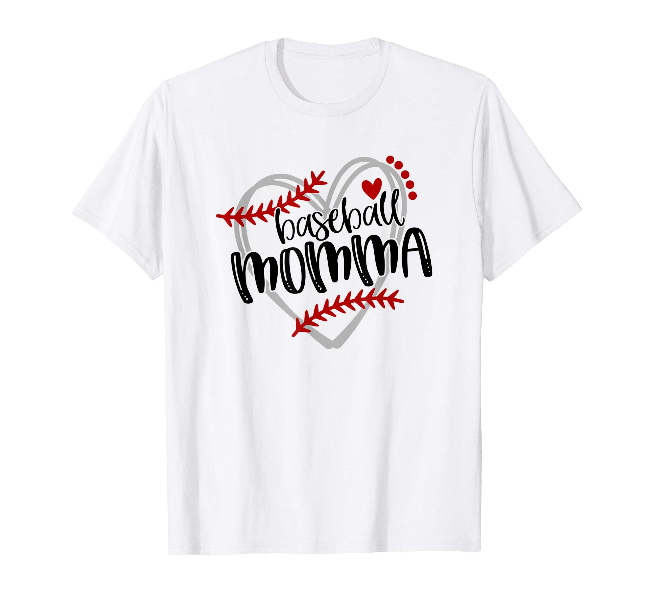 Baseball Heart Momma Mom Trendy T-Shirt - Fun Novelty Design Unisex - T-Shirt, Sweatshirt, Hoodie