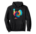 Funny Turkey Tie Dye Psychedelic Hoodie - Minimalist Print for Adults - T-Shirt, Sweatshirt, Hoodie