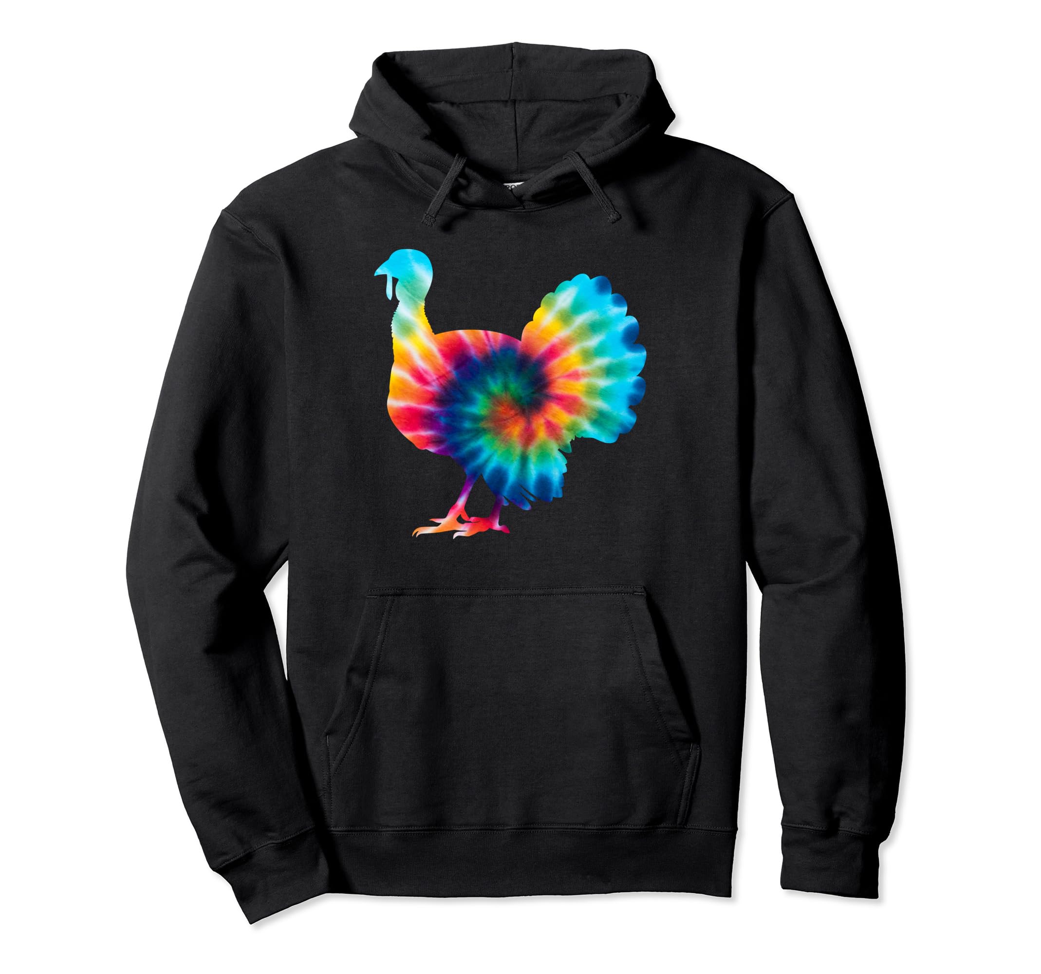 Funny Turkey Tie Dye Psychedelic Hoodie - Minimalist Print for Adults - T-Shirt, Sweatshirt, Hoodie