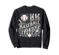 Baseball Dad Patriotic American Sweatshirt - Minimalist Print Men Women - T-Shirt, Sweatshirt, Hoodie