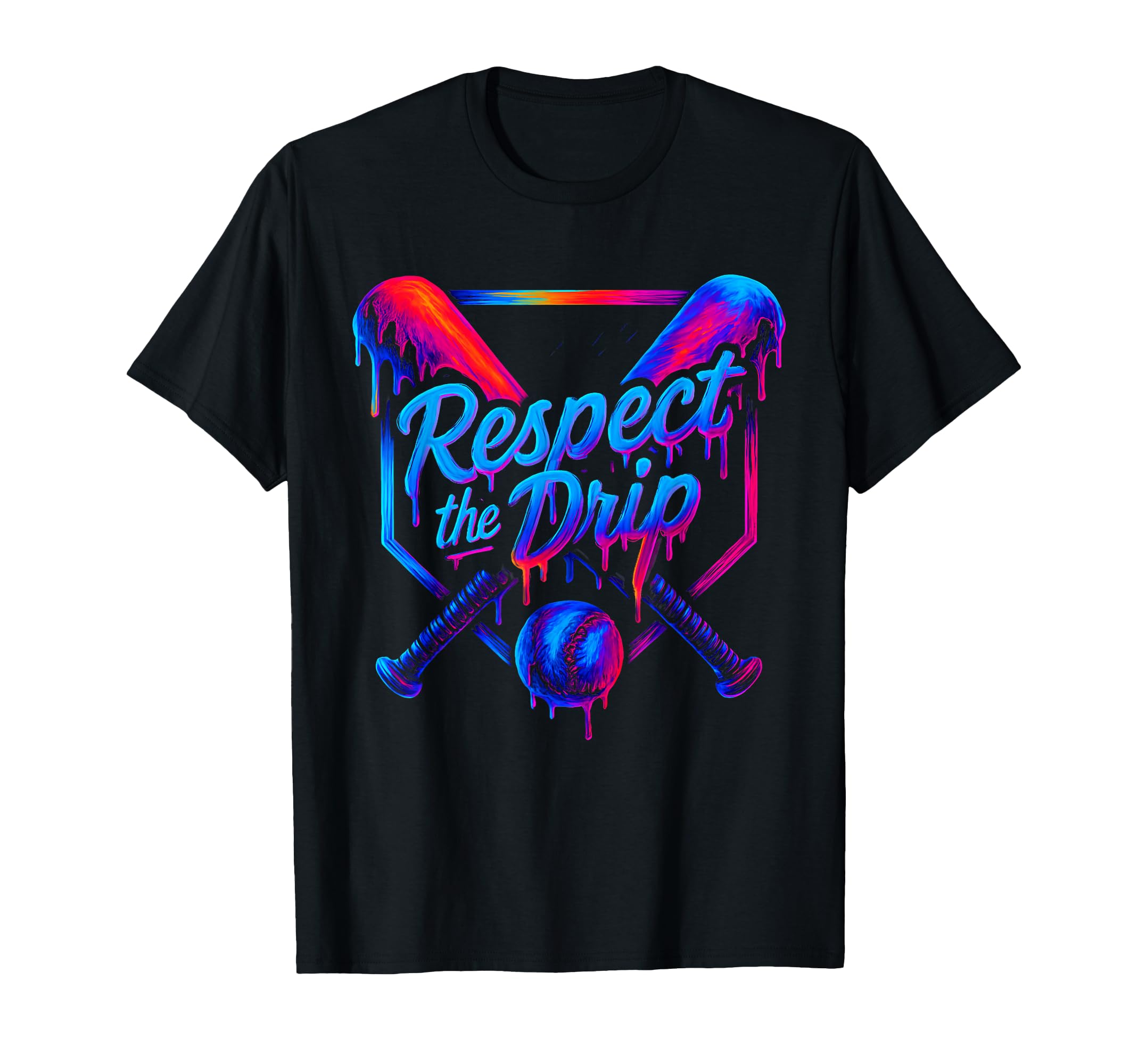 Baseball Respect Drip Ice Cream T-Shirt - Fun Novelty Design Men Women - T-Shirt, Sweatshirt, Hoodie