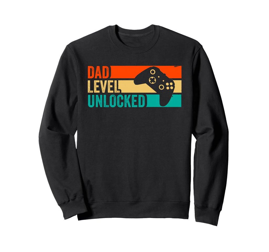 Dad Level Unlocked New Dad Gamer Sweatshirt - Minimalist Print Unisex - T-Shirt, Sweatshirt, Hoodie