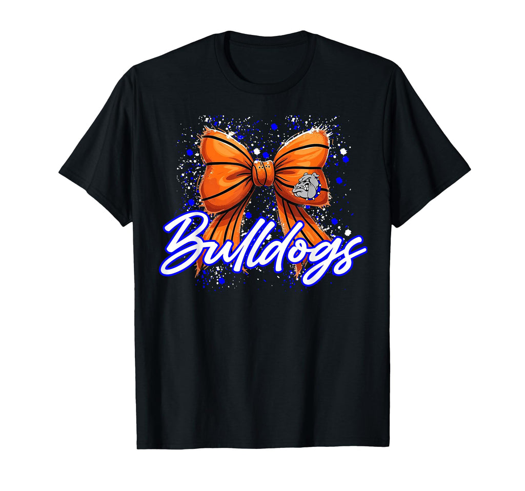 Blue Bulldogs Basketball Bow School T-Shirt - Novelty Apparel Unisex - T-Shirt, Sweatshirt, Hoodie