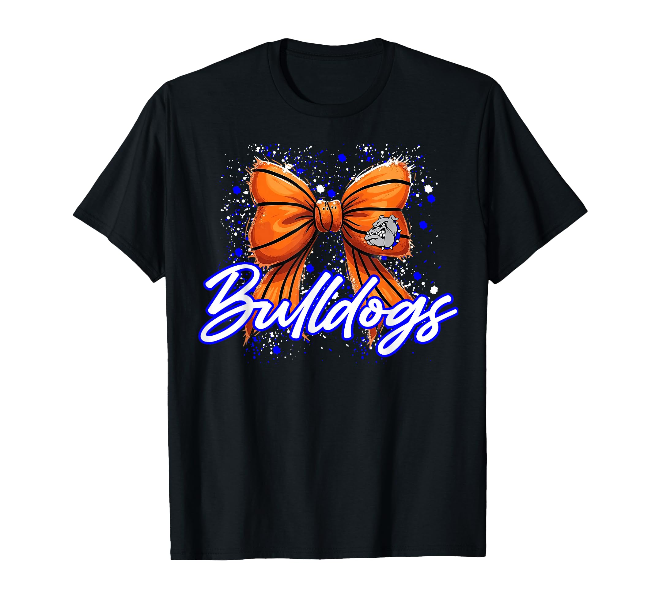Blue Bulldogs Basketball Bow School T-Shirt - Novelty Apparel Unisex - T-Shirt, Sweatshirt, Hoodie