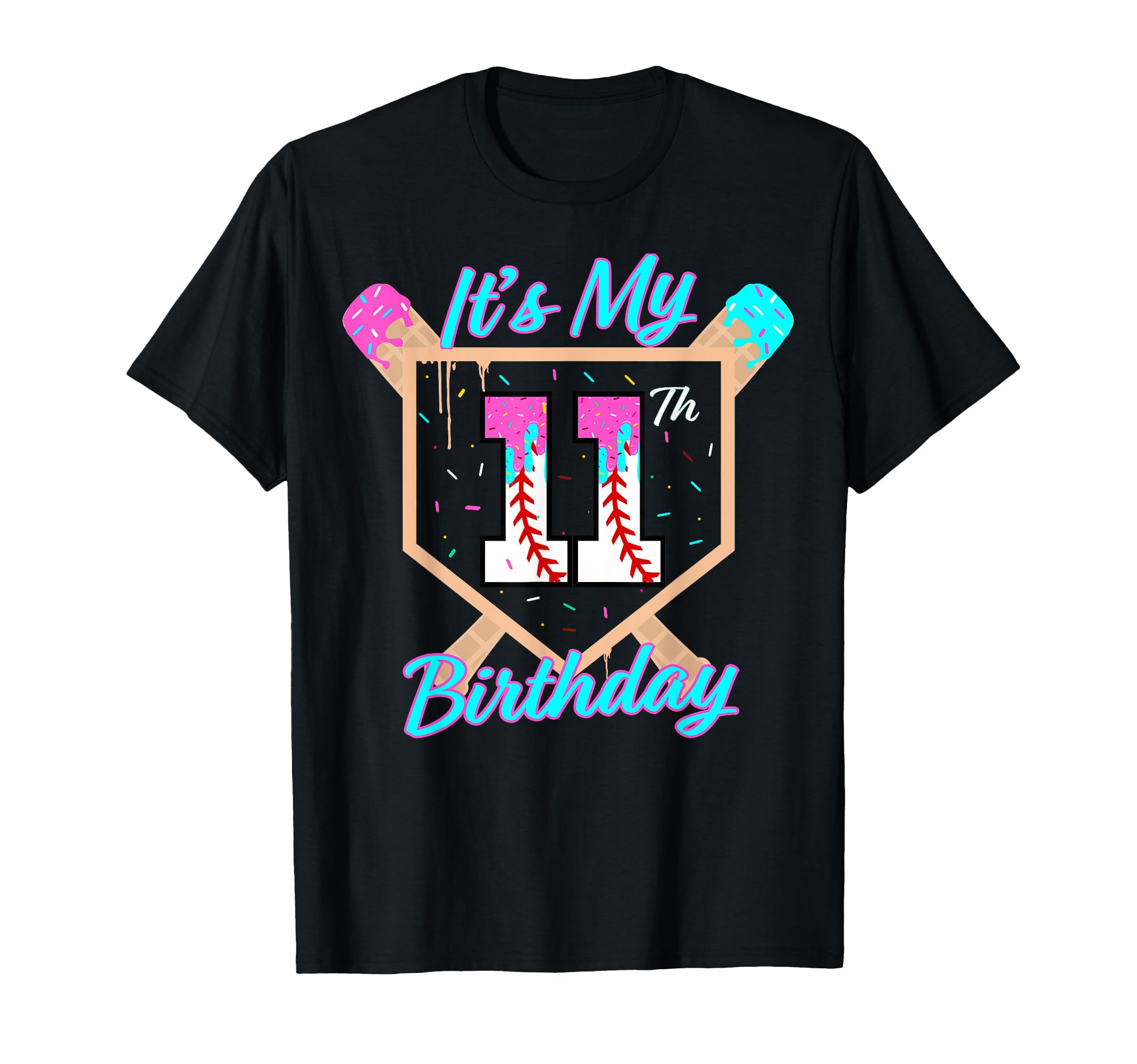 Baseball 11 Year Old Ice Cream Drip T-Shirt - Novelty Apparel Men Women - T-Shirt, Sweatshirt, Hoodie