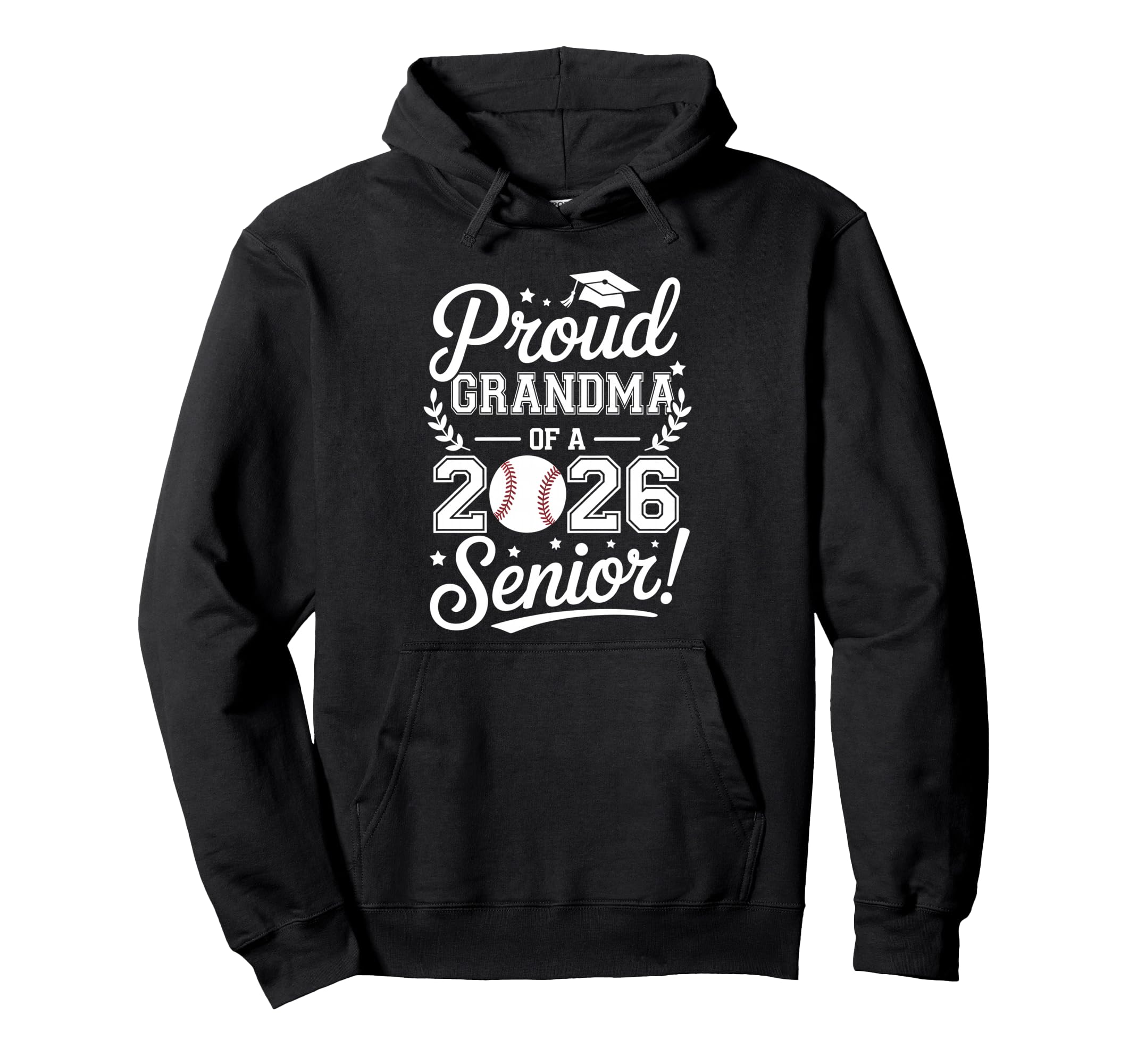 Proud Grandma 2026 Senior Baseball Hoodie - Minimalist Print for Adults - T-Shirt, Sweatshirt, Hoodie