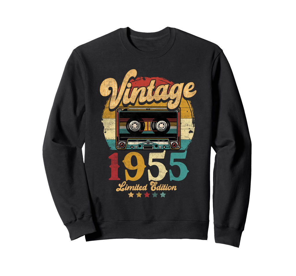1955 70Th Birthday 70 Year Old Cassette Sweatshirt - Trendy Graphic Unisex - T-Shirt, Sweatshirt, Hoodie