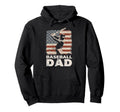 Baseball Dad American Flag Father Hoodie - Novelty Apparel Men Women - T-Shirt, Sweatshirt, Hoodie